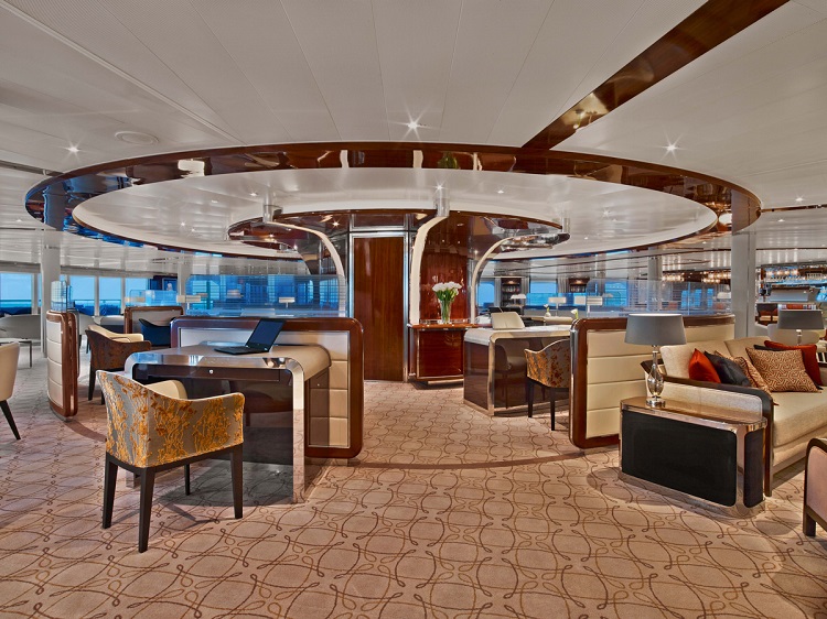 The sophisticated lounge on-board Seabourn Ovation