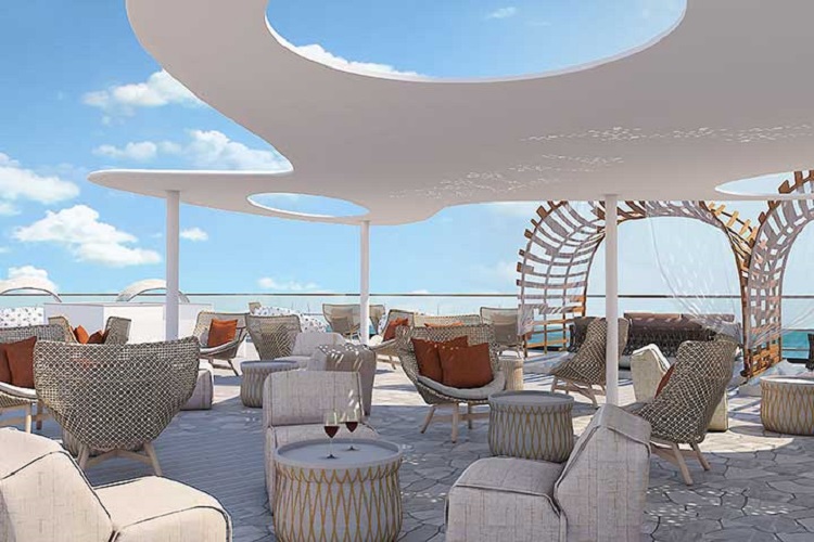 The Vista top deck on-board the Celebrity Flora cruise ship