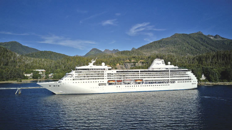 The Regent Seven Seas Mariner cruise ship in Alaska