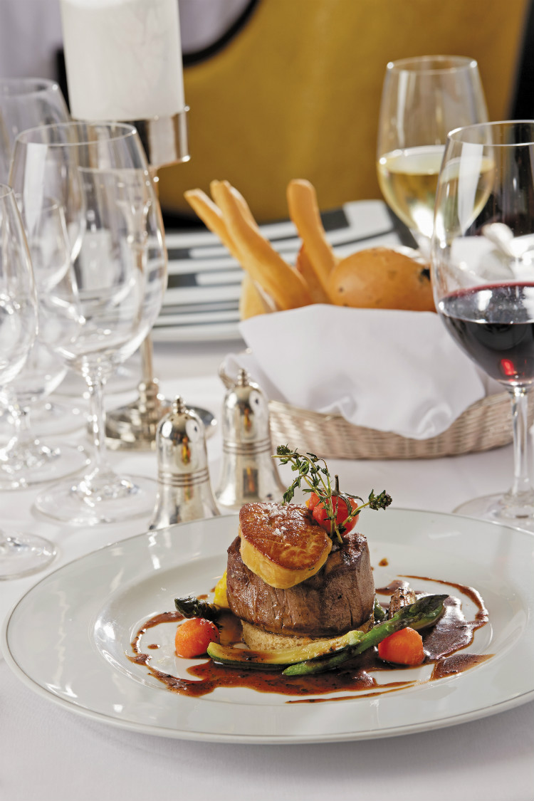 A steak dish in the Signature restaurant on-board Regent Seven Seas Mariner