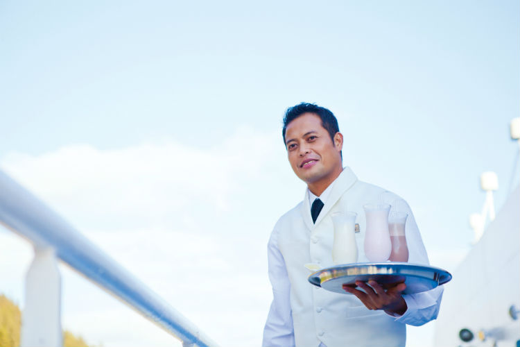 Waiter on-board Regent Seven Seas