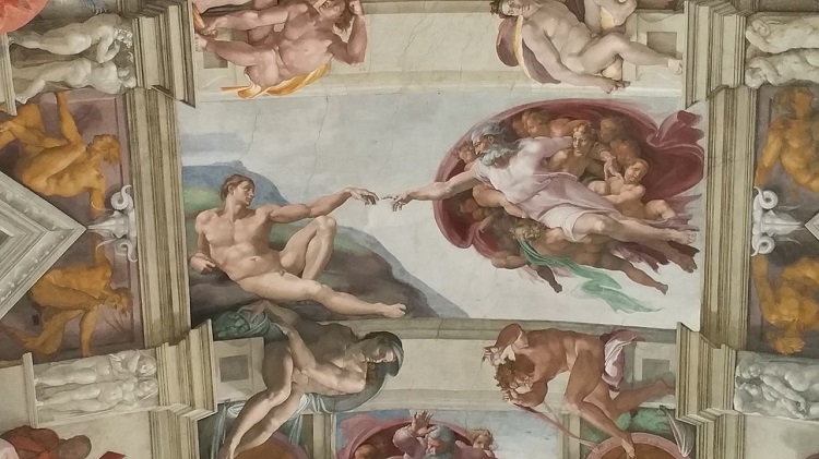 Michelangelo's iconic ceiling paintings in the Sistine Chapel