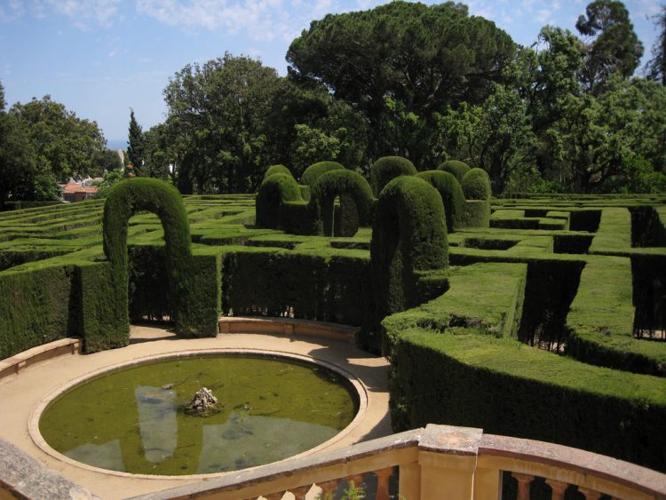 The hedge maze in Parc del Laberint in Barcelona cruise port