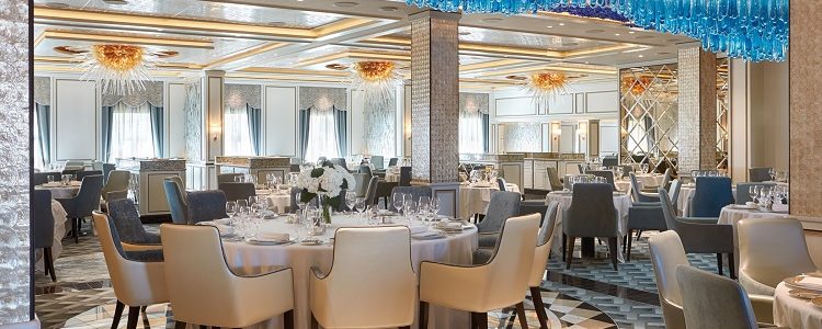 Extravagant surroundings in the Compass Rose restaurant on a Regent Seven Seas crusie