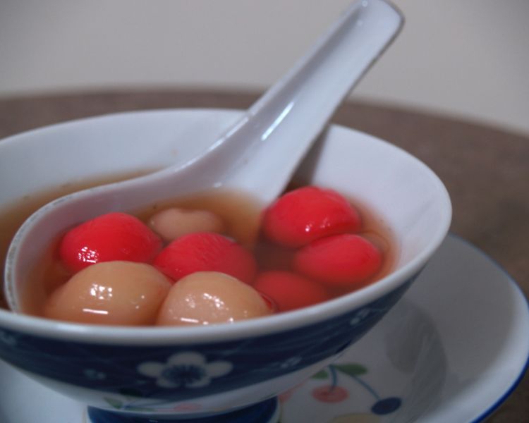 Coloured rice balls - cuisine eaten during Chinese New Year