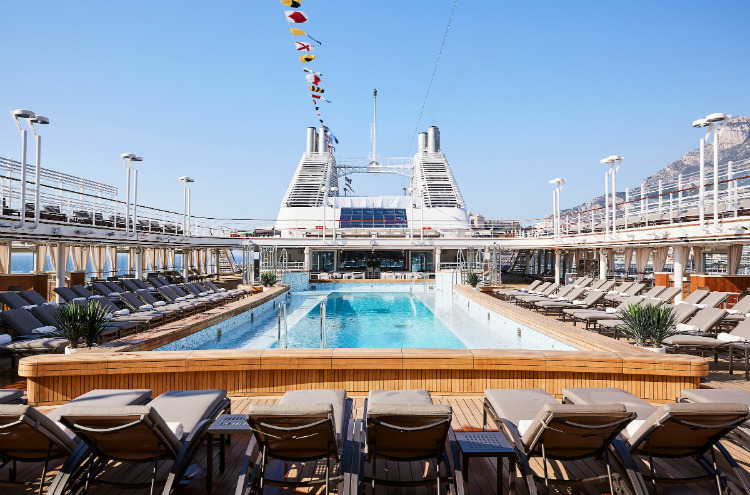 The large pool on-board Silversea Silver Muse