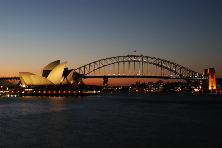 Australia - Sydney Harbour at night