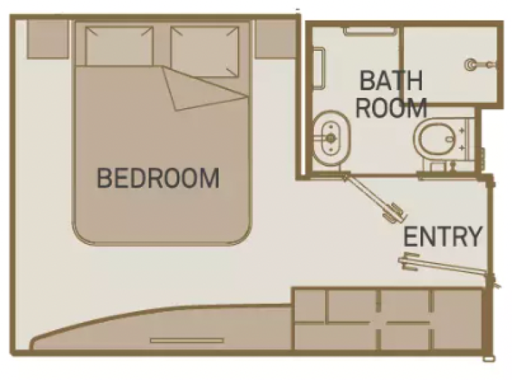 Single Balcony Suite floor Plan