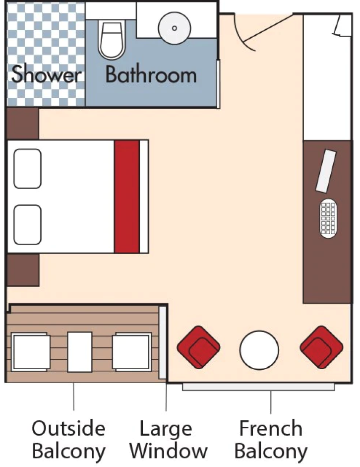 Category AA Stateroom floor Plan