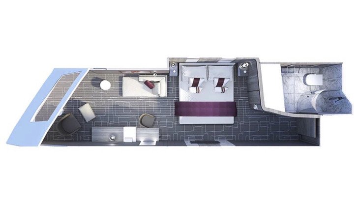 Prime Oceanview Stateroom floor Plan