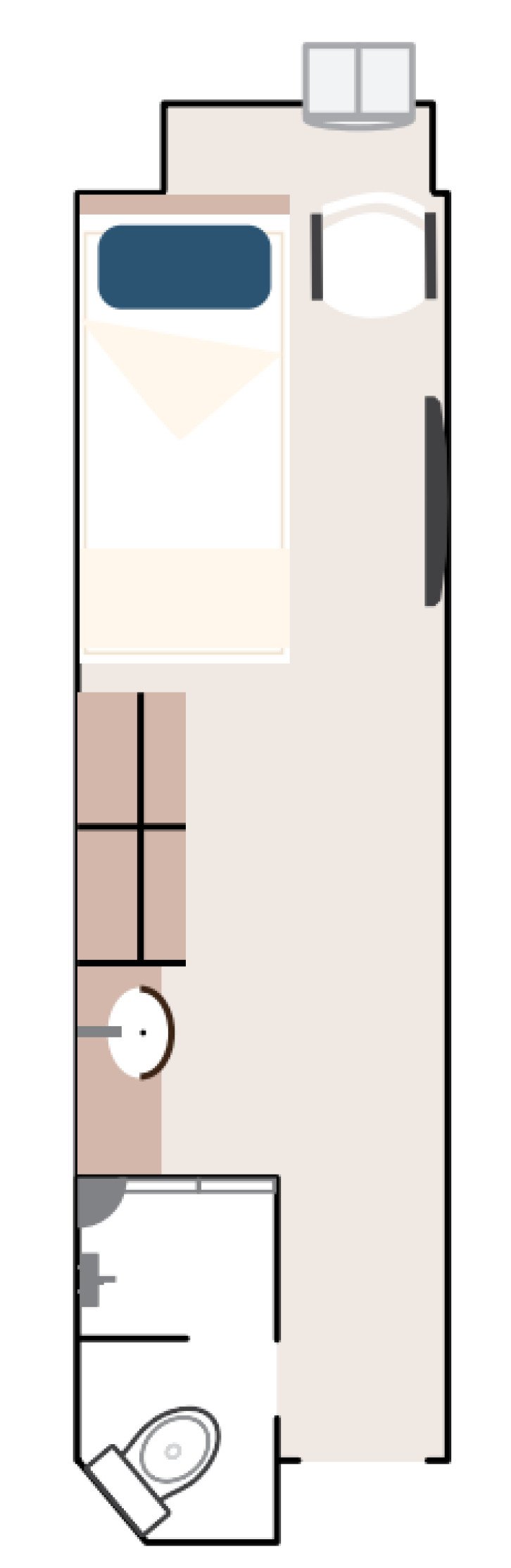 Aurora Stateroom Single floor Plan