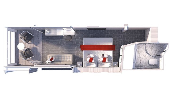 Edge Stateroom with Infinite Veranda floor Plan
