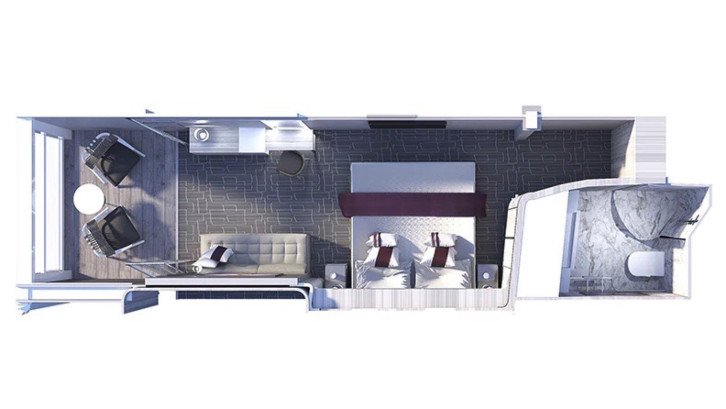 AquaClass Stateroom floor Plan