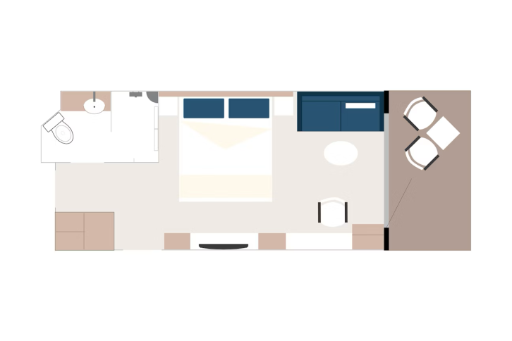 Balcony Stateroom Category A - Solo floor Plan